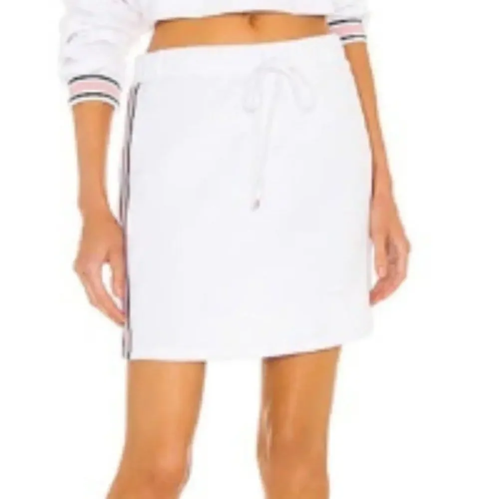 Revolve Tennis Club White Terry Drawstring Mini Skirt NWT Size Small